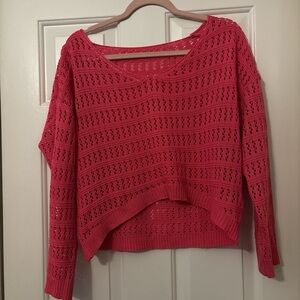 SHEIN Pink Knit Swim Coverup